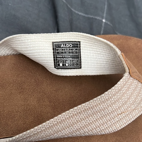 Aldo Brown and Cream Flip-Flops - Picture 4 of 4